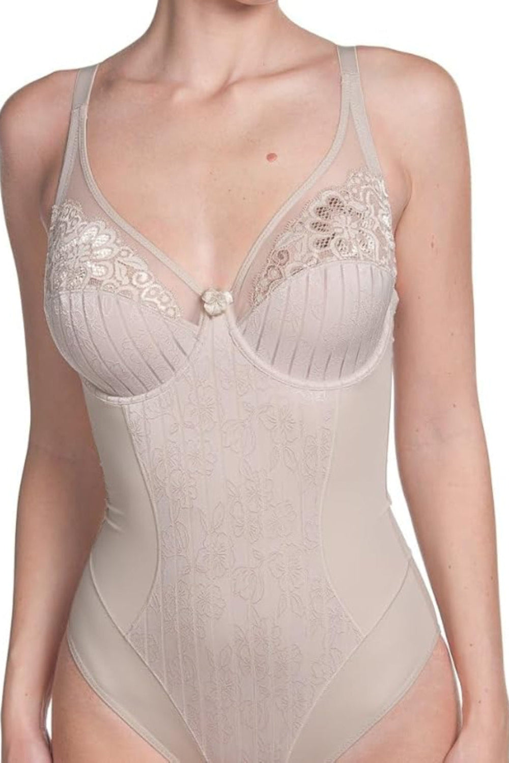 Mariluz Comfortable Shaping Bodysuit with Lace Details