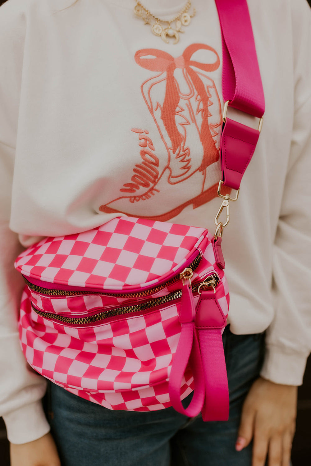 Large Women's Plaid Shoulder Bag