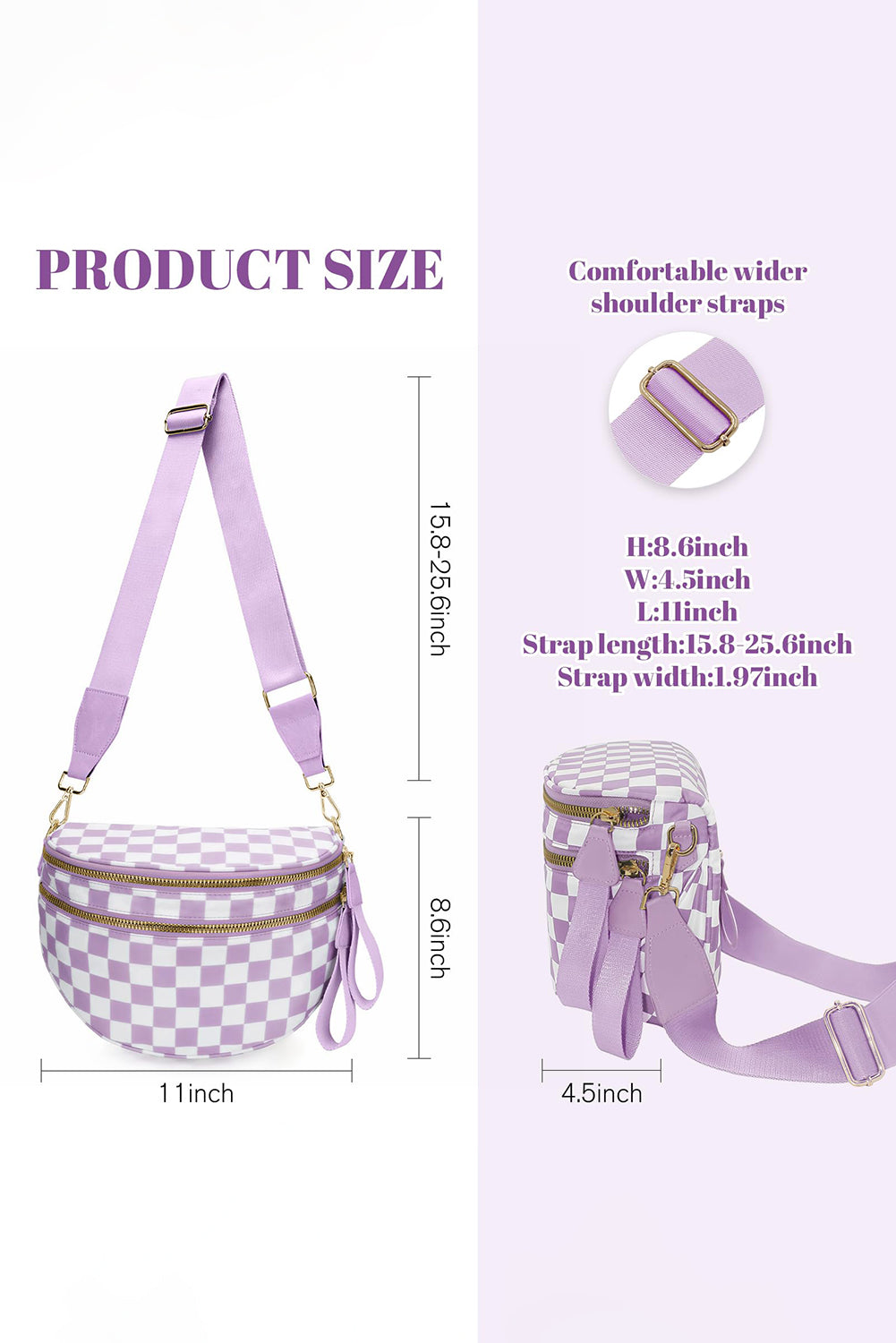 Large Women's Plaid Shoulder Bag