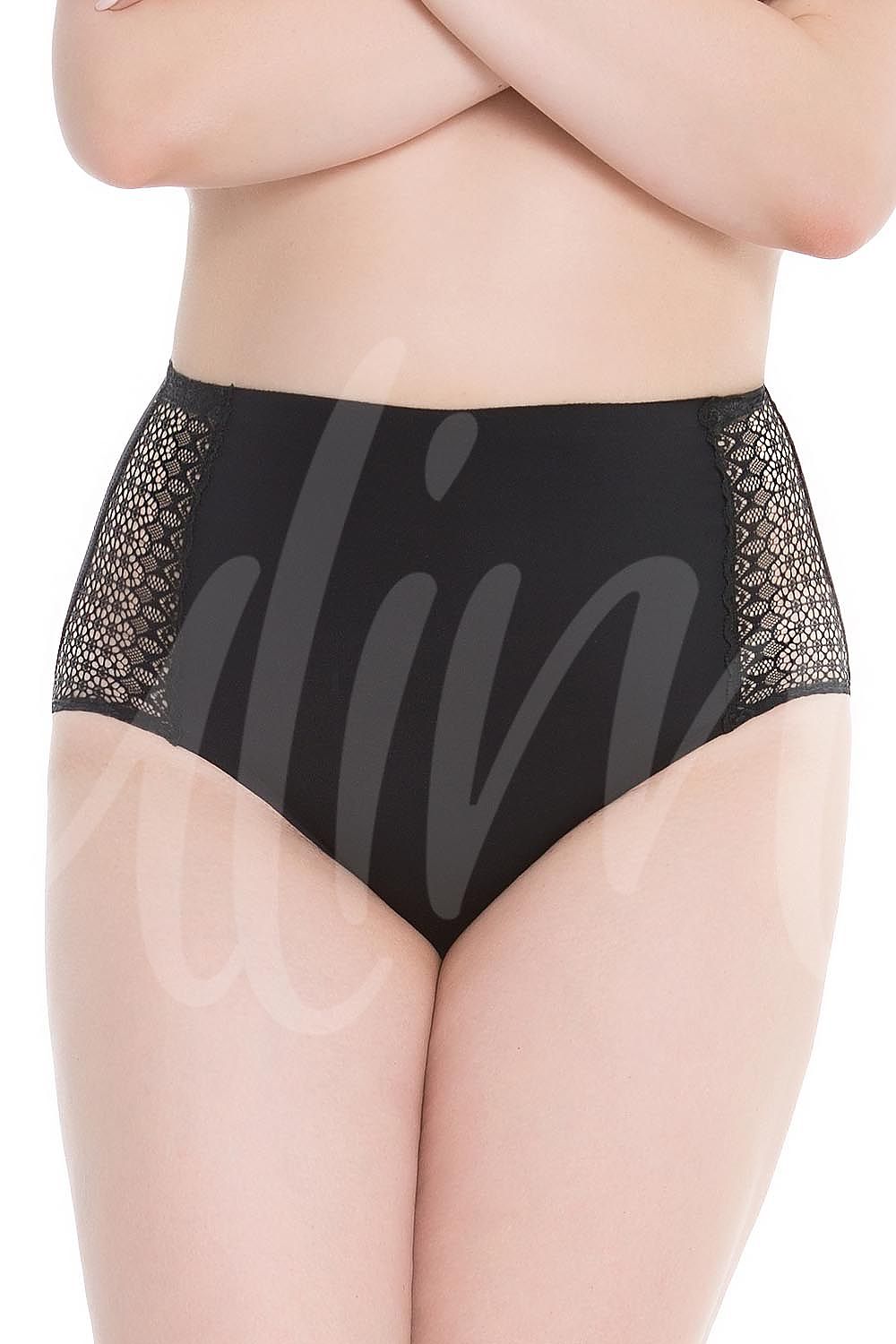 Cueca modeladora para mulheres preta com laterais rendadas