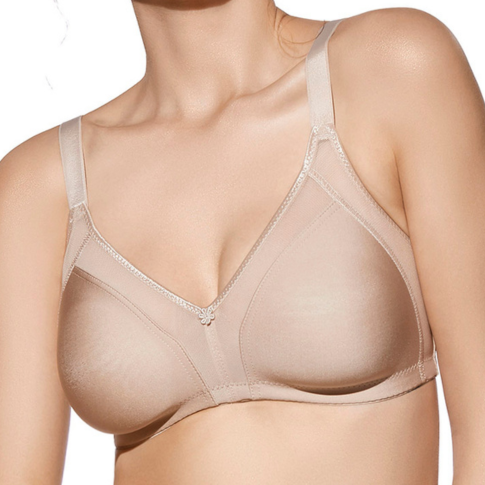 Sutiã sem aro Estela da Selene em tom nude com alças largas e design confortável