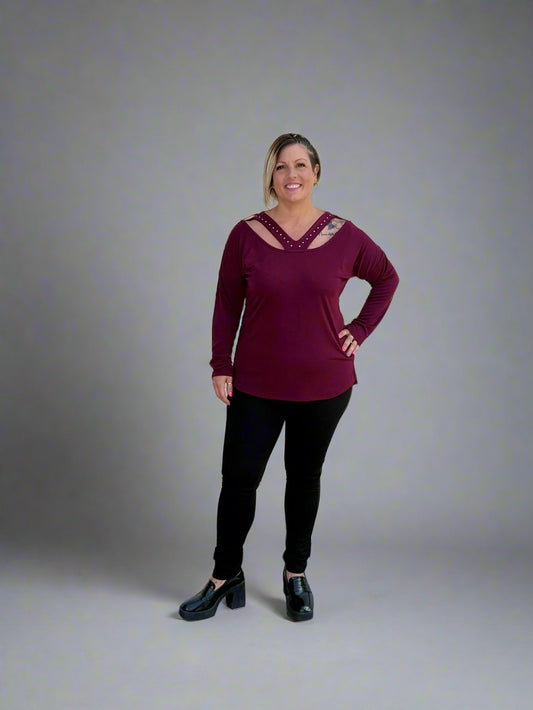 Women's Casual Plus Size Long Sleeve Shirt