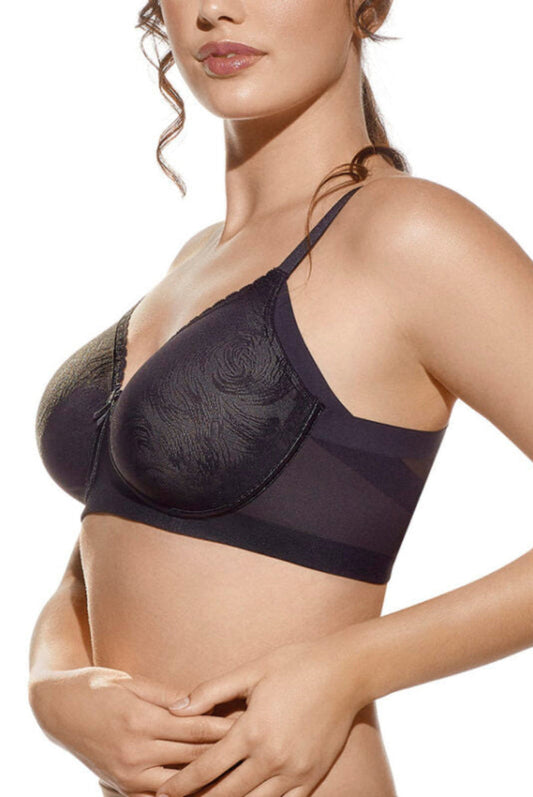 Nadia bra with reinforced support, black